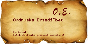 Ondruska Erzsébet névjegykártya
