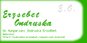 erzsebet ondruska business card