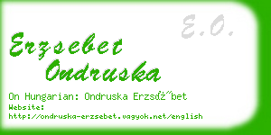 erzsebet ondruska business card